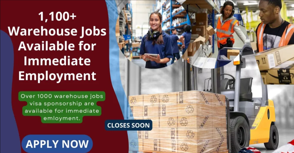 1,100+ Warehouse Jobs for Immediate Employment – Apply Online Now